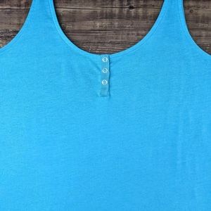 NWT Gap Turquoise Henley Tank Top